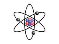 A stylised representation of the Rutherford model of a lithium atom