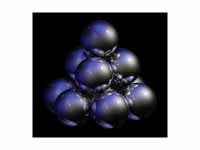 Eleven-sphere stack has a hexagonal close-packed (HCP) lattice