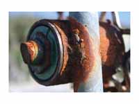 Iron rusting - a chemical reaction with a slow reaction rate.